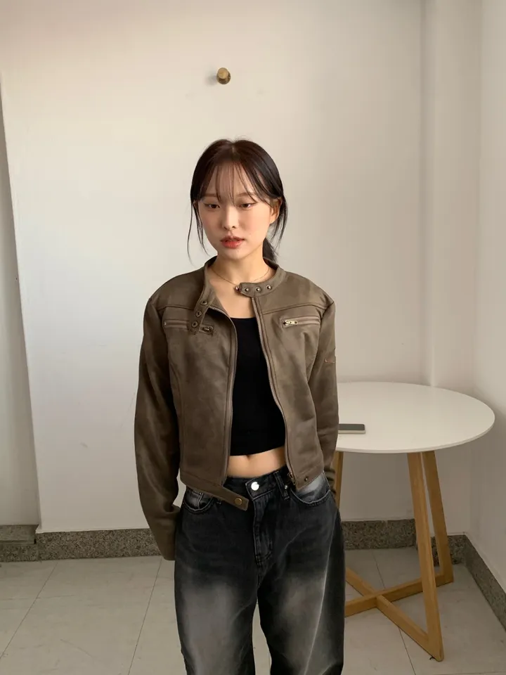 [빈티지힙🧸] 노카라 라이더 레더 가죽 자켓 상세 이미지 4