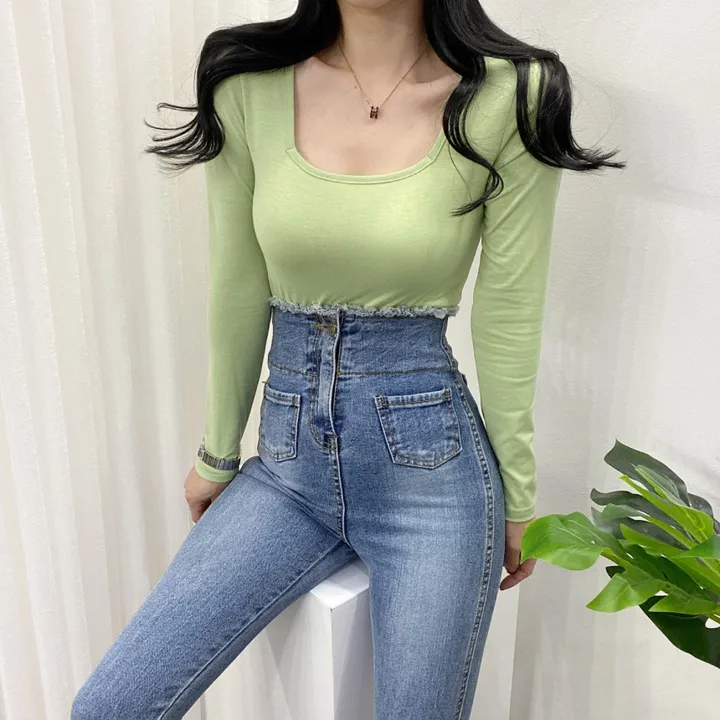 🚀당일발송🚀[묶음할인/11컬러] 조이 봄 가을 뉴 스퀘어넥 긴팔 티셔츠 이너티 상세 이미지 26