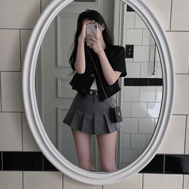 [여름하객룩🖤/고퀄리티]여름에도 고급스럽게 즐기는,하객 탄탄 썸머 트위드 반팔 크롭 루즈핏 자켓 상세 이미지 23
