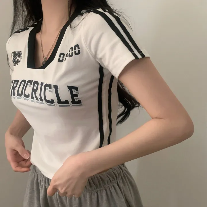 [찐만족도100%🤍] 블록코어 져지 배색 레터링 스트릿 크롭 반팔티셔츠 - 6color 상세 이미지 20