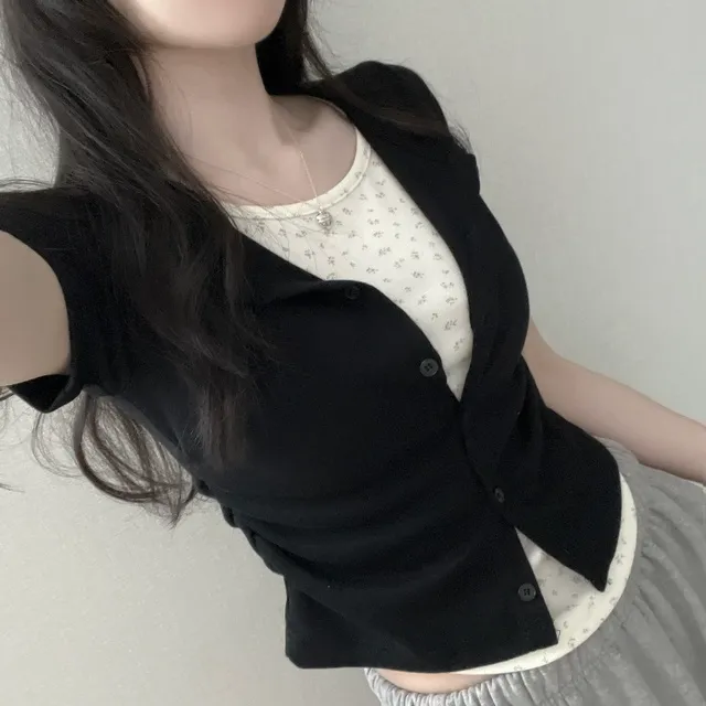[ 일체형/플라워패턴🌷] 밍디 플라워 레이어드 옆셔링 가디건 (3col) 상세 이미지 13
