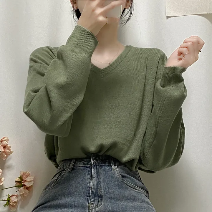 [1000장돌파💛/니트맛집/] V넥 베이직 기본 니트 10color 상세 이미지 32