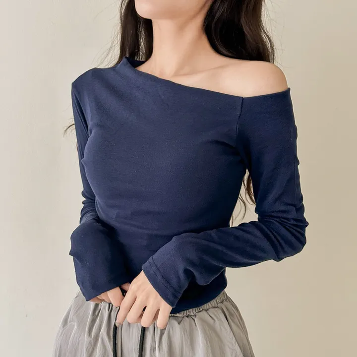 제니 원숄도 오픈 원오프숄더 스핀 티셔츠 러블리 상세 이미지 11