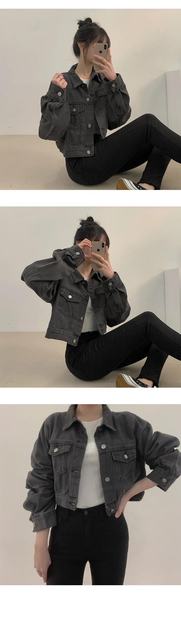 📌최저가 여깁니다! 데일리템은 미리 쟁여두어요!  [간절기필수/기본템] 스탠다드 크롭 데님 청자켓  2color 상세 이미지 7