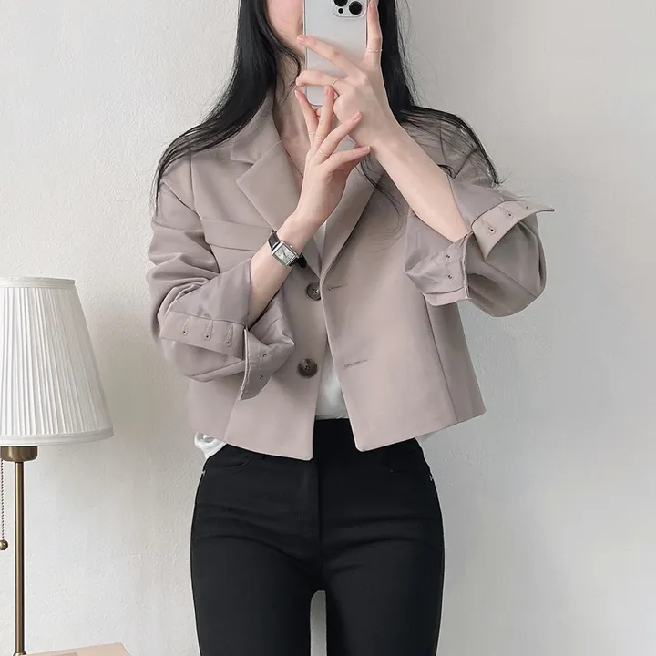 봄자켓*.* [패드없는, 퀄리티굿] 소매트임 크롭 자켓 상세 이미지 27
