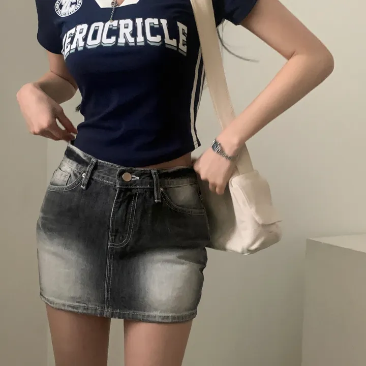 [찐만족도100%🤍] 블록코어 져지 배색 레터링 스트릿 크롭 반팔티셔츠 - 6color 상세 이미지 6