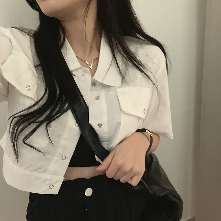 [여름*.*/핏보장🤍] 아몬드 야상 크롭 반팔 자켓 상세 이미지 46