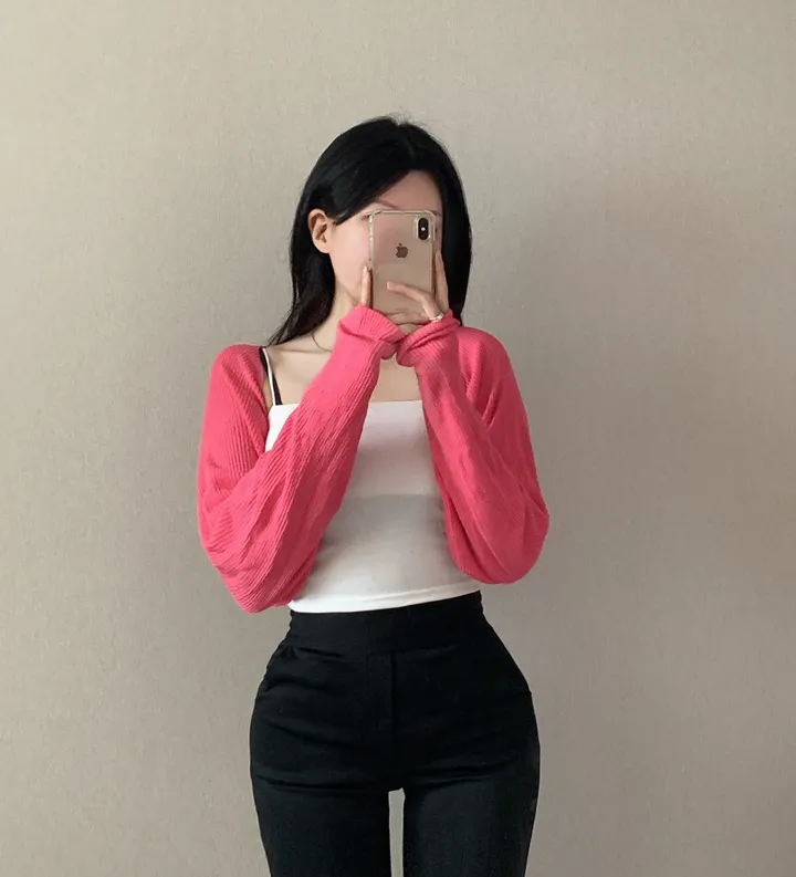 *[4col/핏예쁨]가벼운 썸머 데일리 크롭 니트 볼레로 가디건 상세 이미지 16