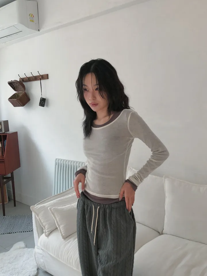 콘차 레이어드 시스루 티셔츠 상세 이미지 66