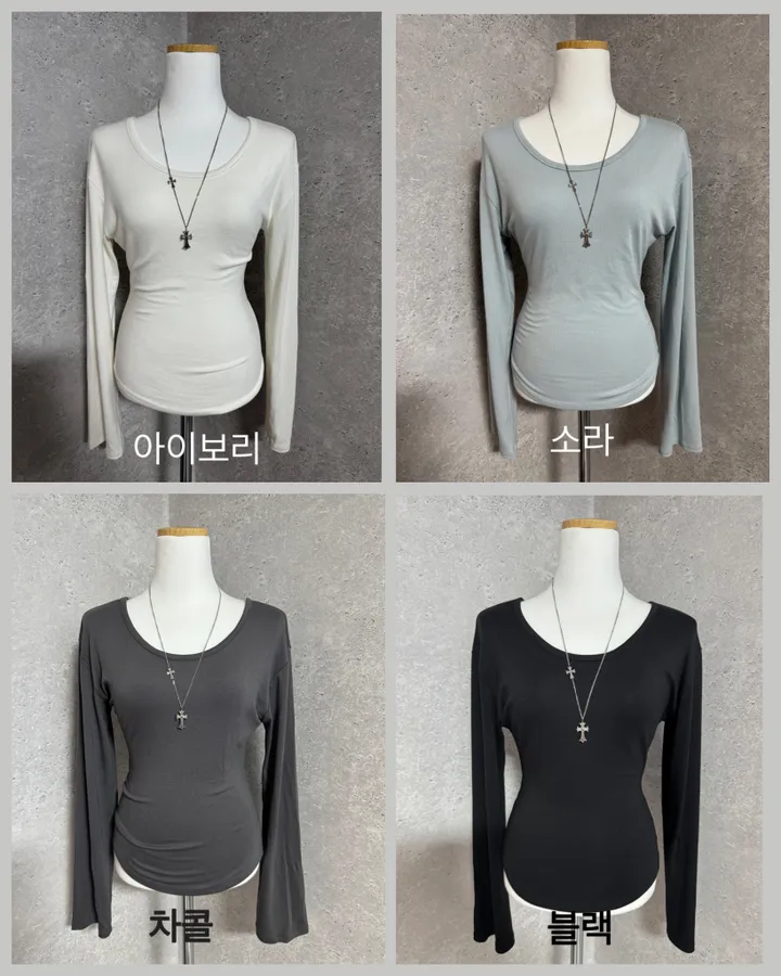 *long버전[팔뚝삭제허리잘록골반생성]긴팔U넥 유넥 팔뚝널널 팔뚝커버 밑단굴림 팔뚝살 원단보장 팔뚝소멸 데일리 꾸꾸 꾸안꾸 데이트 캐주얼 여리핏 청순 여리여리 롱슬리브 상세 이미지 20