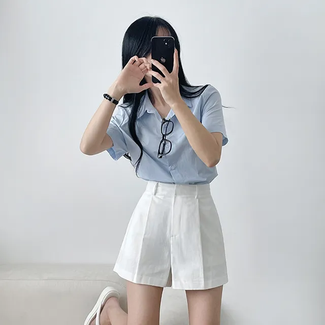 [Made/탄탄한퀄리티!] 메이비 코튼 핀턱반바지 숏팬츠 4color 상세 이미지 9