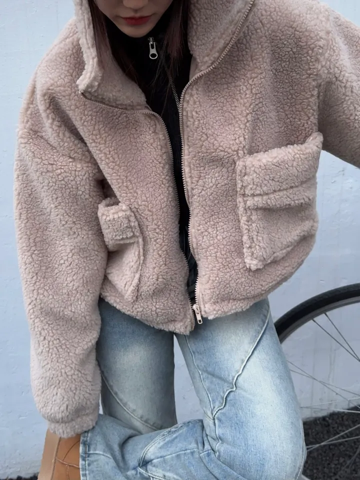[iam테디베어]뽀글이 플리스 덤블자켓 후리스 양털점퍼 뽀글이자켓 4colors 오버핏 겨울아우터 힙 양털 집업 안감내장 자켓 상세 이미지 36