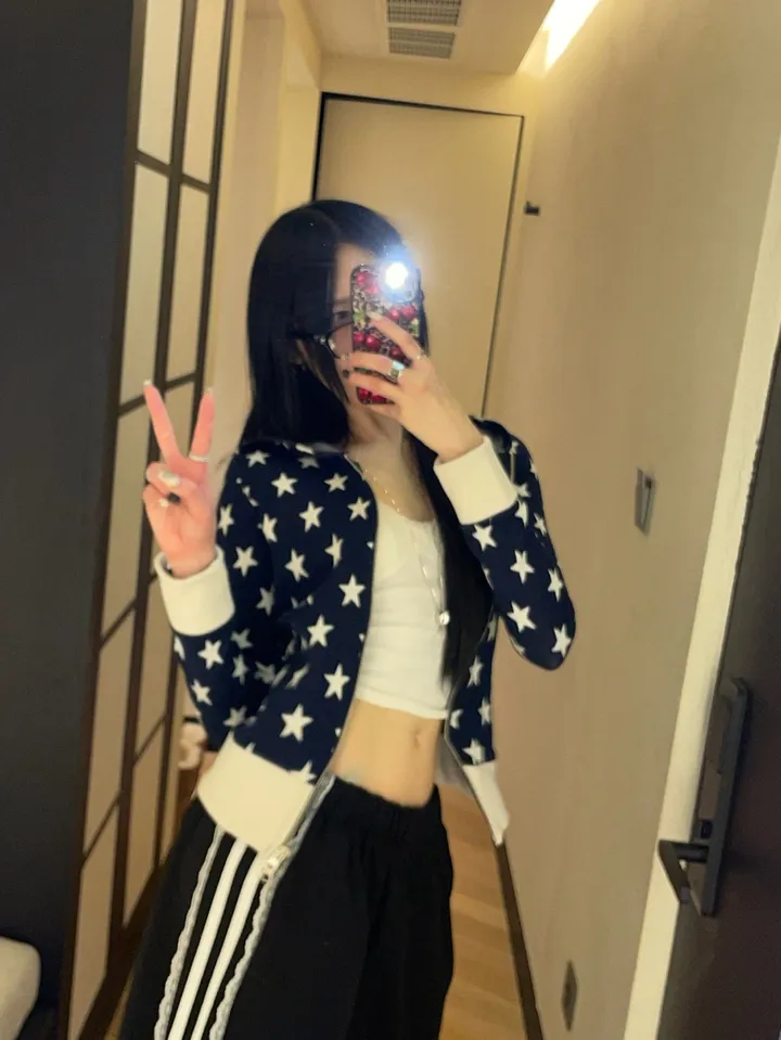 [MD소장/인기상품] y2k star pattern slim crop hood zip-up / y2k 별 스타 패턴 슬림 크롭 후드 집업 상세 이미지 34