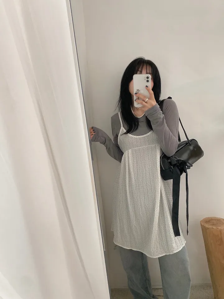 シフォンドットノースリーブチュニック | ファッション通販