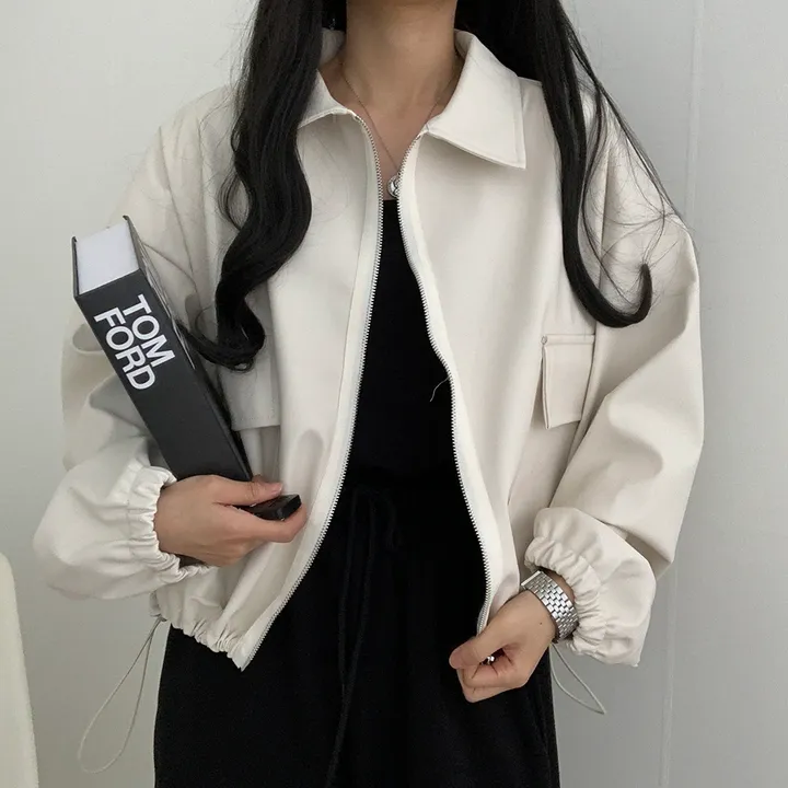 [ 봄신상 ]루즈핏 투웨이 레자 숏점퍼 상세 이미지 55