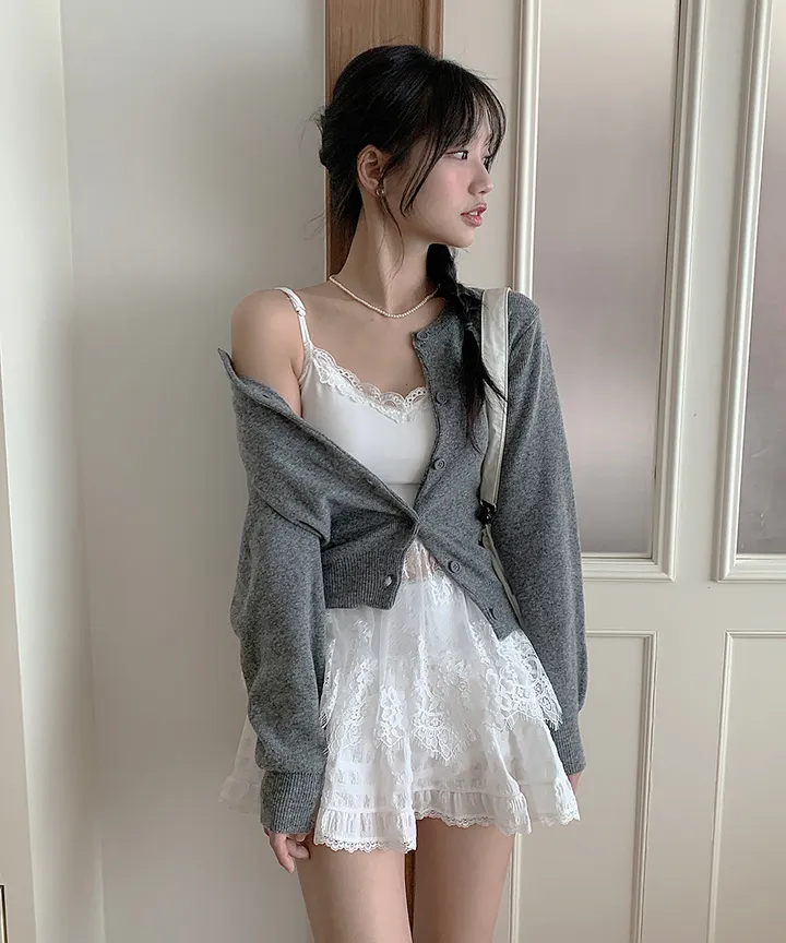[데일리강추💗] 블러 라운드넥 가디건 봄 가을 / 출근룩 긴팔니트 봄가디건 가을가디건 하객룩 데일리룩 클래식블랑 상세 이미지 12