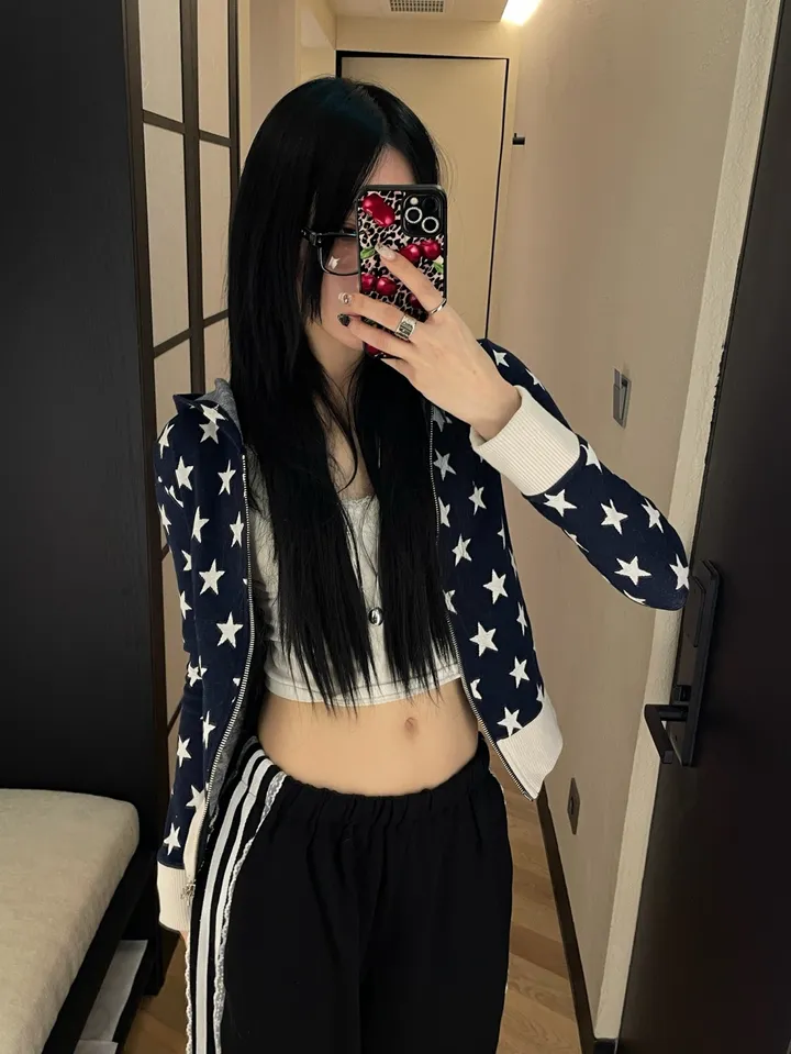 [MD소장/인기상품] y2k star pattern slim crop hood zip-up / y2k 별 스타 패턴 슬림 크롭 후드 집업 상세 이미지 23