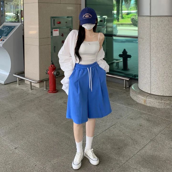 [핏보장🖤/L-XL] 발리 버뮤다 원턱 밴딩 와이드 숏 허리밴딩 트레이닝 팬츠 바지 키작녀 키큰녀 빅사이즈 남녀공용 상세 이미지 18