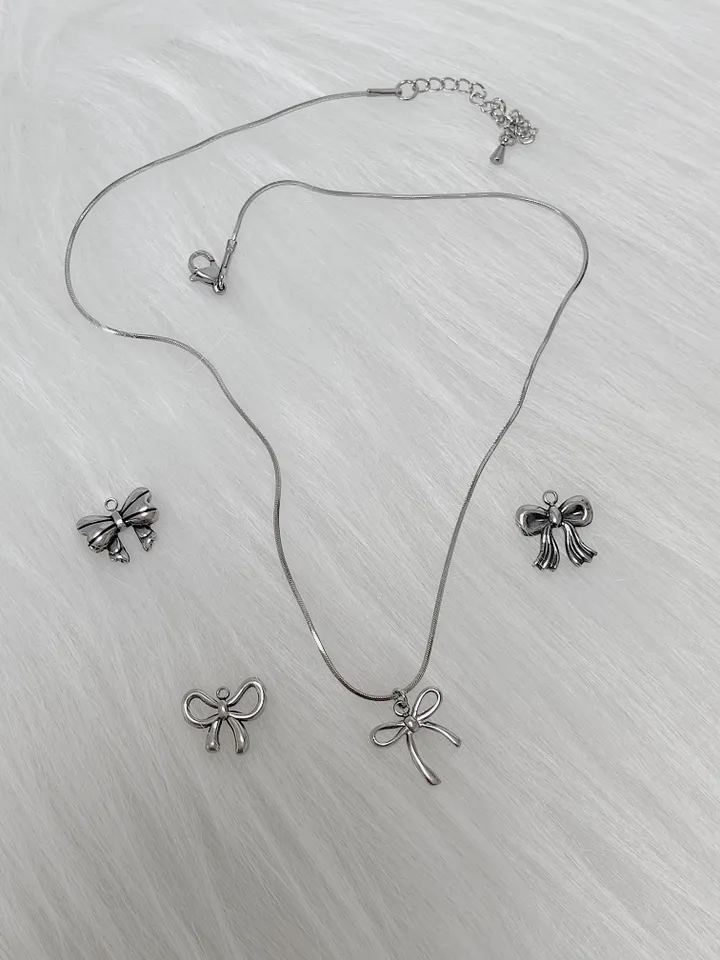 🖤주문폭주🖤 써지컬스틸 뱀줄 리본 목걸이 (4type/3size) 상세 이미지 10