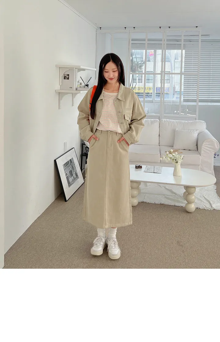 [55-120][셋업룩][크롭]코튼지니셋업 점퍼 상세 이미지 25