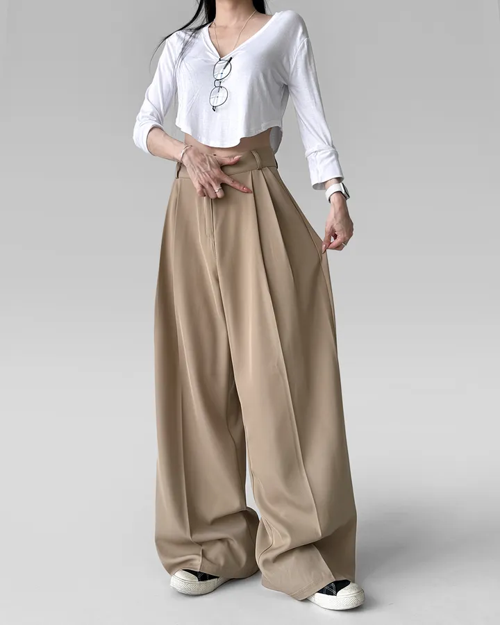 [4계절템/숏,롱/~2XL] 올리브유 메가 통 와이드 더블 핀턱 사계절 슬랙스 상세 이미지 40
