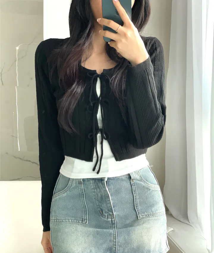 [주문폭주🤍/리본포인트!]  💘남심 저격해버릴 리스 쓰리리본 가디건 상세 이미지 33
