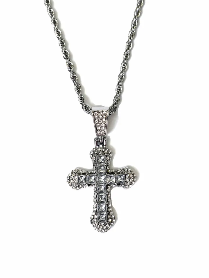 [s.steel/3color] bold cubic cross necklace | 볼드 큐빅 십자가 목걸이 상세 이미지 41