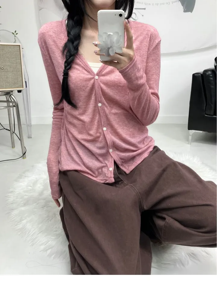 [핏 보장/ 간절기템] 샤인 시스루 가디건 (6color) 상세 이미지 16