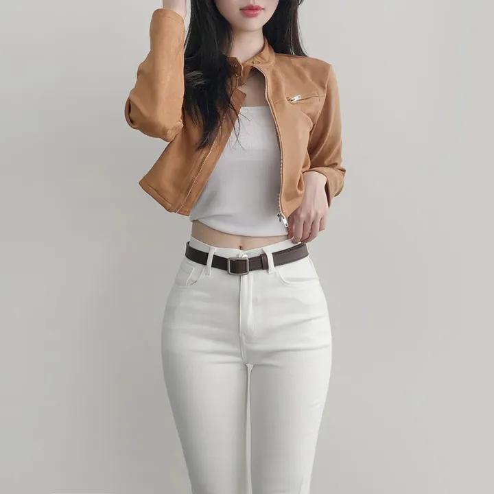 [부드러움/핏넘예] 봄자켓으로 추천! 차이나카라 크롭핏 슬림 스웨이드 자켓 상세 이미지 26