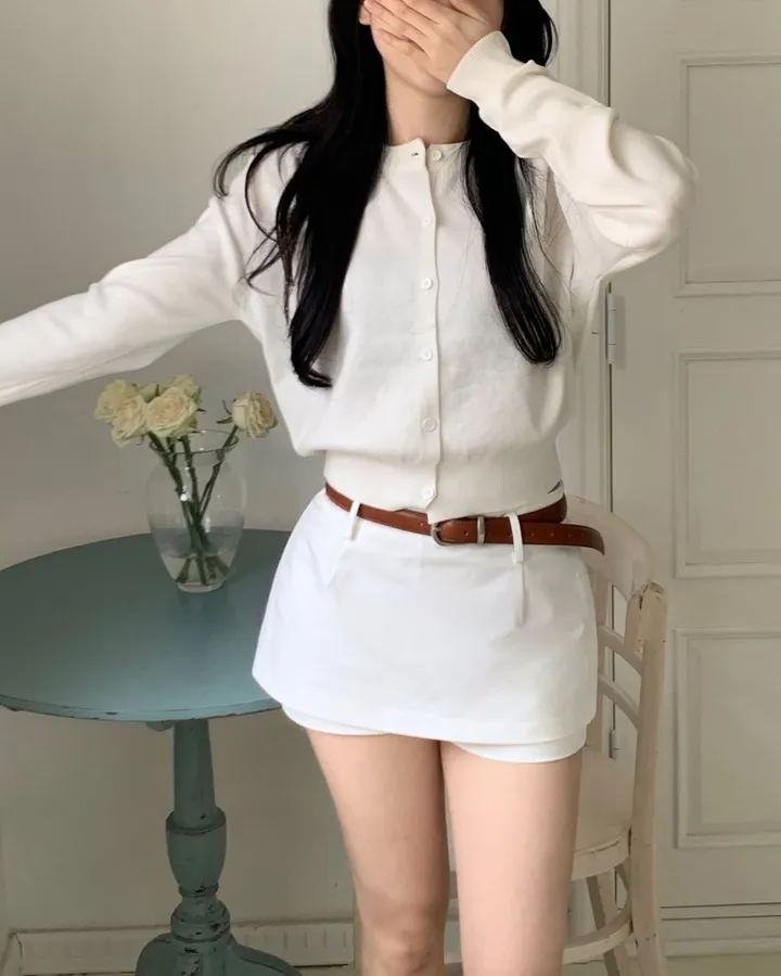 팔뚝살부각X /팬던트 가디건 봄가디건 세미크롭 크롭 니트 가디건 상세 이미지 88