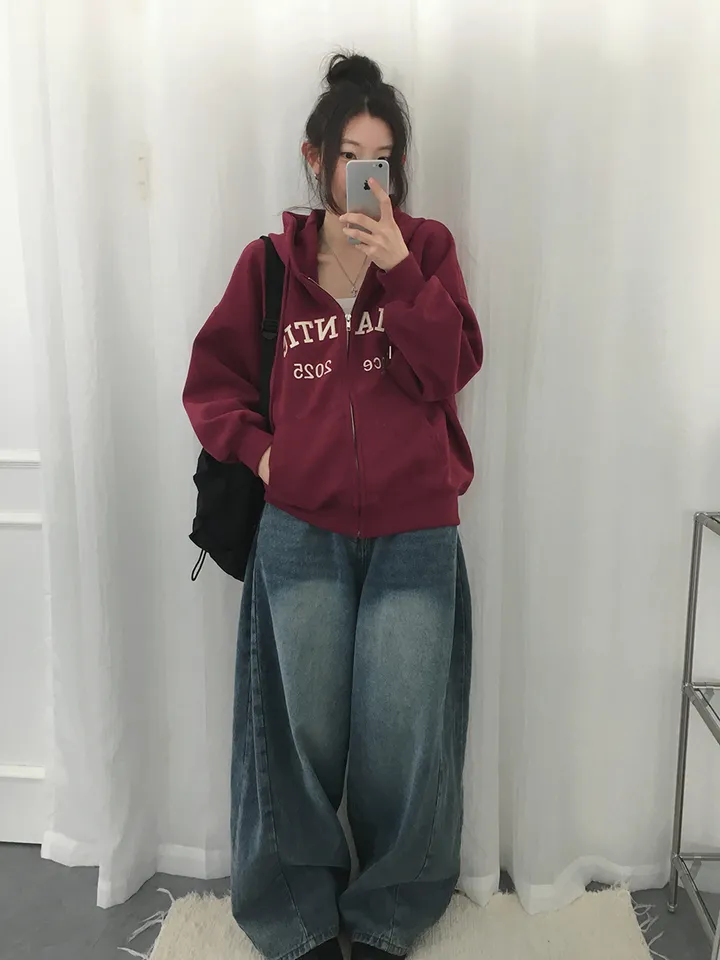 [퀄보장!🤍/6color 자수레터링 아방핏 데일리 후드집업] 로맨틱자수레터링후드집업 상세 이미지 31