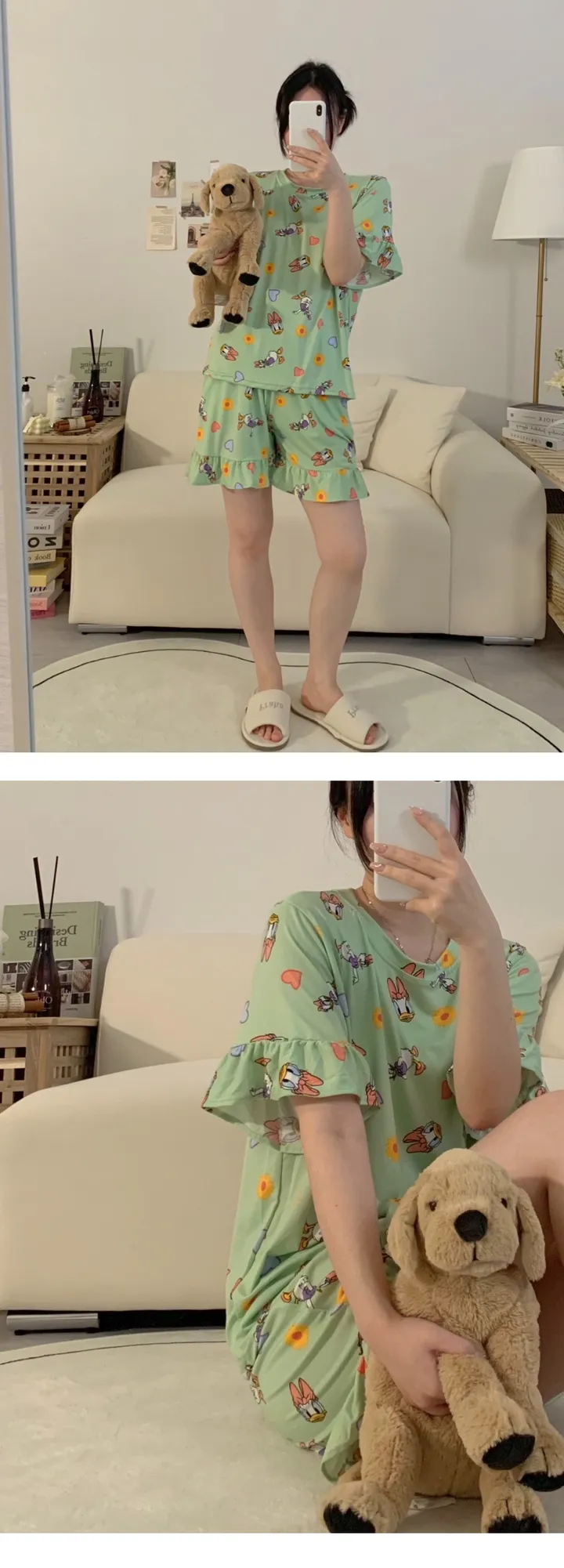 [디즈니정품] 치즈 디즈니 반팔 잠옷세트 빅사이즈 커플 여름 파자마 상세 이미지 11