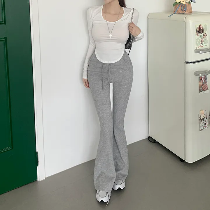 [몸매완성핏/부각제로] 라인 골지 부츠컷 롱팬츠 트레이닝 부츠컷트레이닝 부츠컷레깅스 골지팬츠 상세 이미지 4