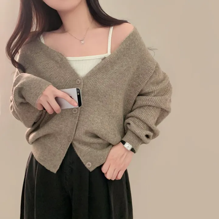 [인생가디건🤍]극여리 루즈핏 울 브이넥 니트 가디건 - 8color 상세 이미지 59