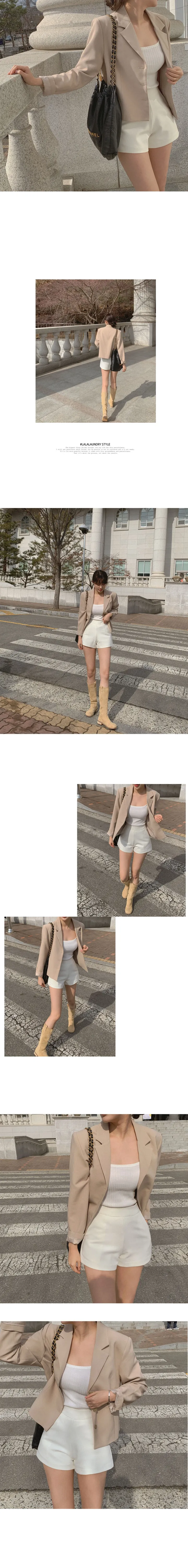 [재고O,당일발송] [허리잘록,골반뽕효과] 메이플 3부 하이웨스트 숏팬츠 슬랙스 반바지 상세 이미지 4