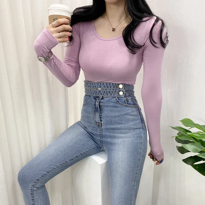 🚀당일발송🚀[묶음할인/10컬러] 봄 가을 말랑 유넥 긴팔 티셔츠 이너티 상세 이미지 33