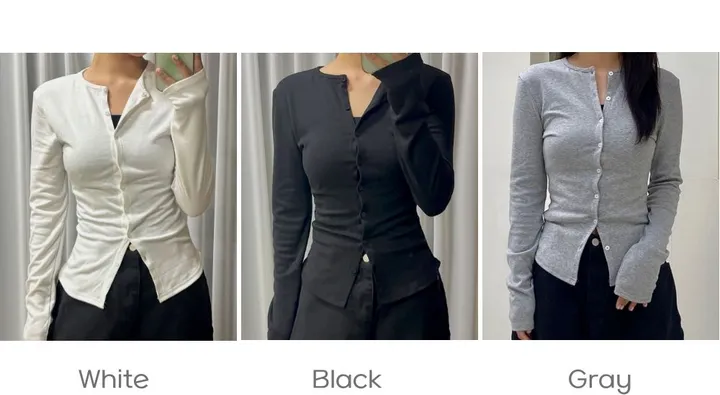 [몸매보정/핏보장] 슬림핏 라운드 가디건 (3color) 여리가디건 슬림가디건 얇은가디건 상세 이미지 21