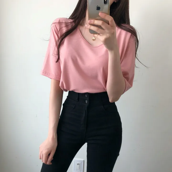 (국내제작 부드러움) 찰랑 데일리 기본 반팔 티셔츠 상세 이미지 27