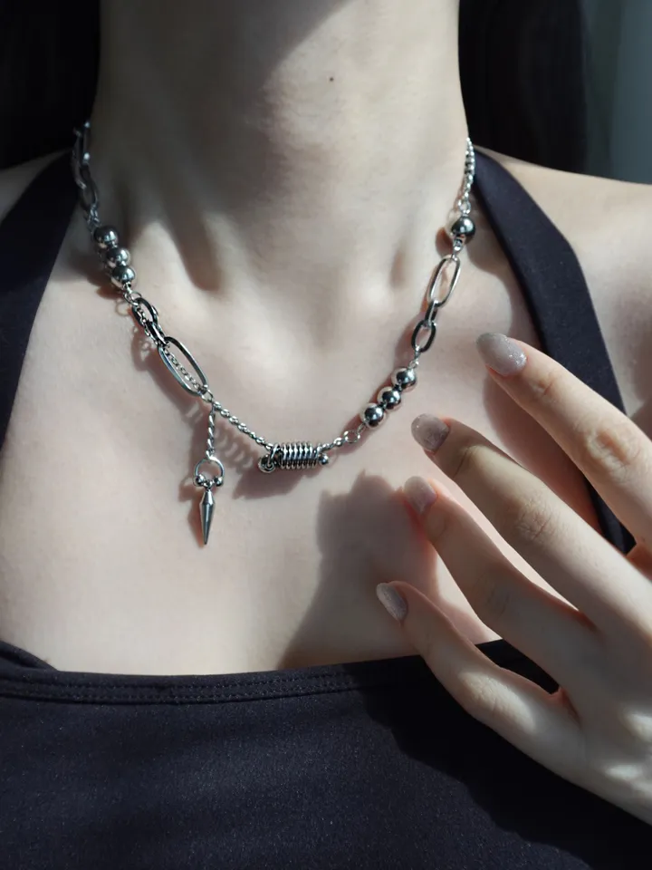 [써지컬] pierce drop necklace | 피어싱 볼 드롭 목걸이 상세 이미지 13