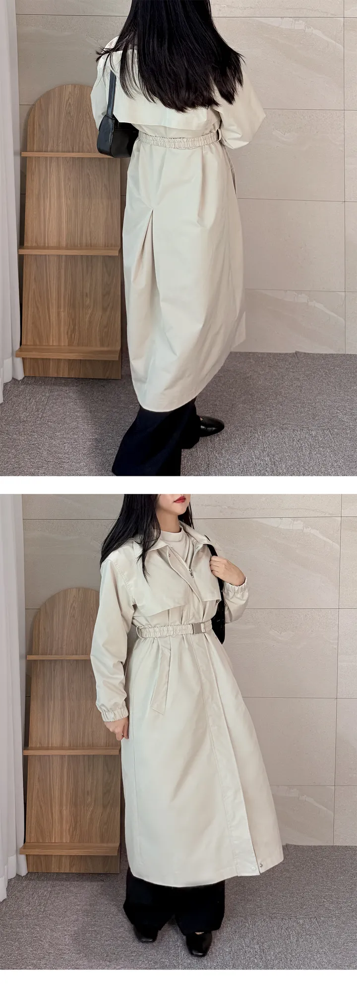 여성트렌치후드롱벨트바바리 봄트렌치바바리 상세 이미지 6