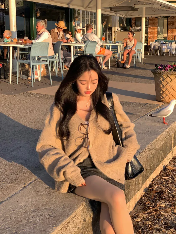 *극세사 이불속 느낌[변형,털빠짐x/색감보장] 유니섹스 앙고라 모헤어 브이넥 루즈핏 니트가디건-12col 상세 이미지 19