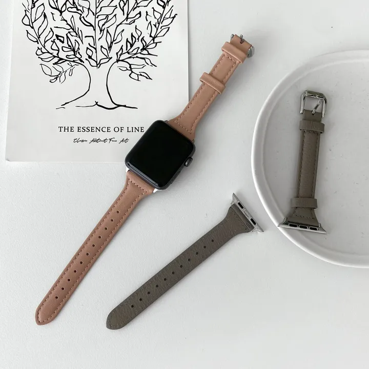 [당일출고] 애플워치10 9 8 7 SE SE2 38 41 42mm 울트라 가죽 래더 유광 무광 투톤 밴드 줄질 스트랩 상세 이미지 53