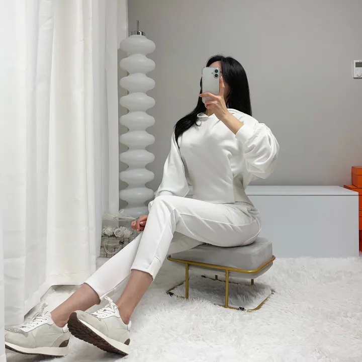 *당일발송, 얇아요* 로로 백버튼 후드티 슬림팬츠 세트 상세 이미지 6