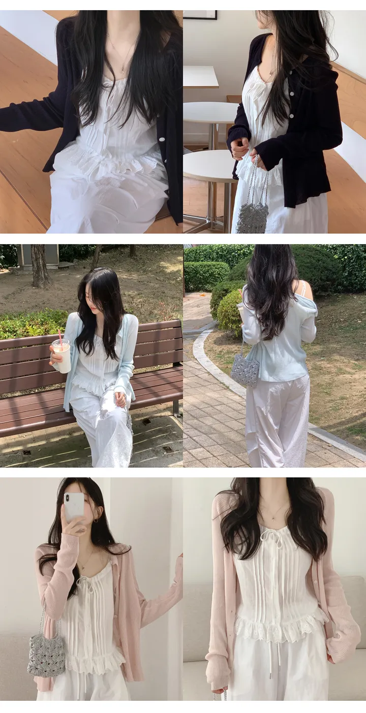 3000장돌파🎉 르라브 파스텔 쿨링 래글런 여리핏 긴팔 니트 가디건 (4color) 간절기/봄옷/간절기가디건/봄가디건/여름가디건/여름옷/여름 상세 이미지 2