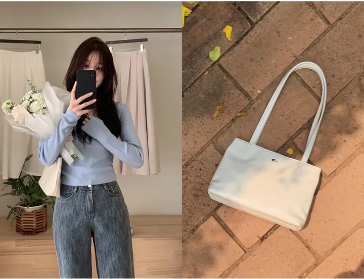 [🤎데일리/가벼움] #LENTO. Bazil Everyday bag  - 5 color (SLOWMADE/자체제작/비건레더/플레인/실버백/글로시) 상세 이미지 10