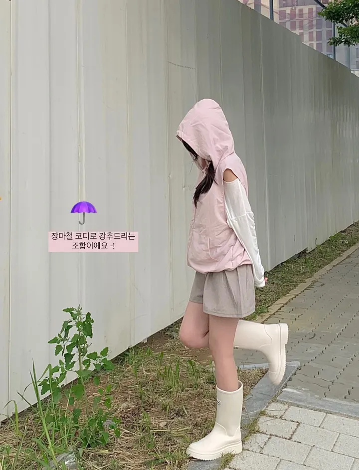 레코드 후드 나일론 조끼 : record hoodie Anorak vest - 4 color 상세 이미지 2