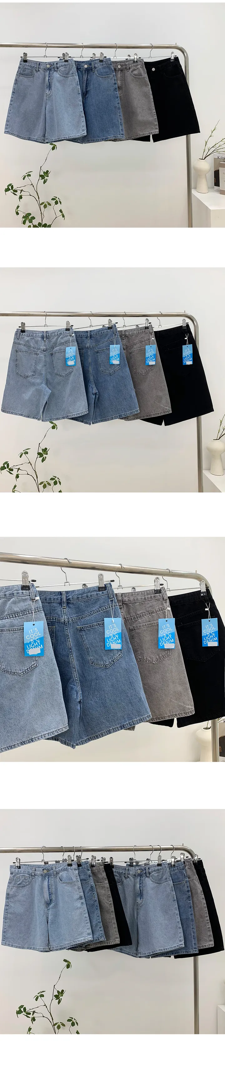S~2XL(3부/5부)여름쿨링 허리히든밴딩 데님 청반바지 상세 이미지 4