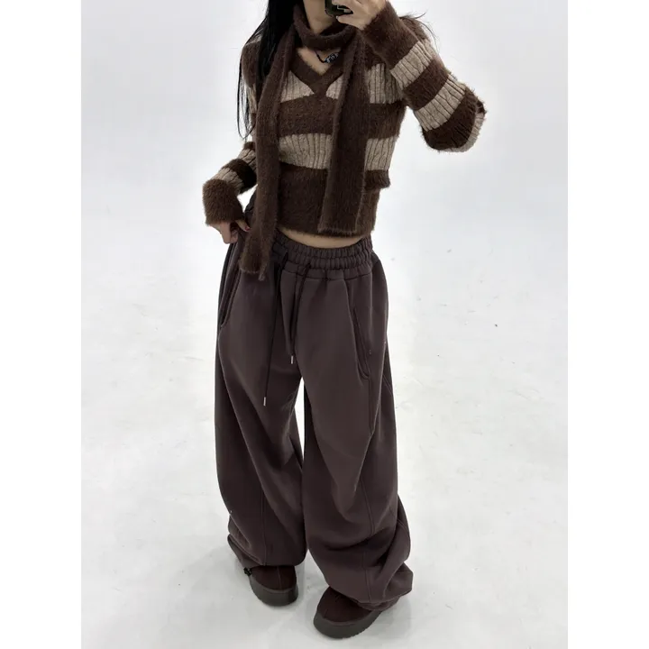 ❤️‍🔥누적판매8,000 돌파 기념❤️‍🔥[UNISEX/기모 ver.🤧/소장추천!]럽 올 컬러 와이드 스트링 트레이닝 팬츠(5color) 상세 이미지 26