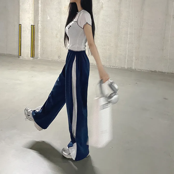 *7color*[롱다리핏/핏보장] 싸인 사이드 핀턱 배색 와이드팬츠 트레이닝 봄팬츠 백포켓 힙 트렌디 꾸안꾸 상세 이미지 36