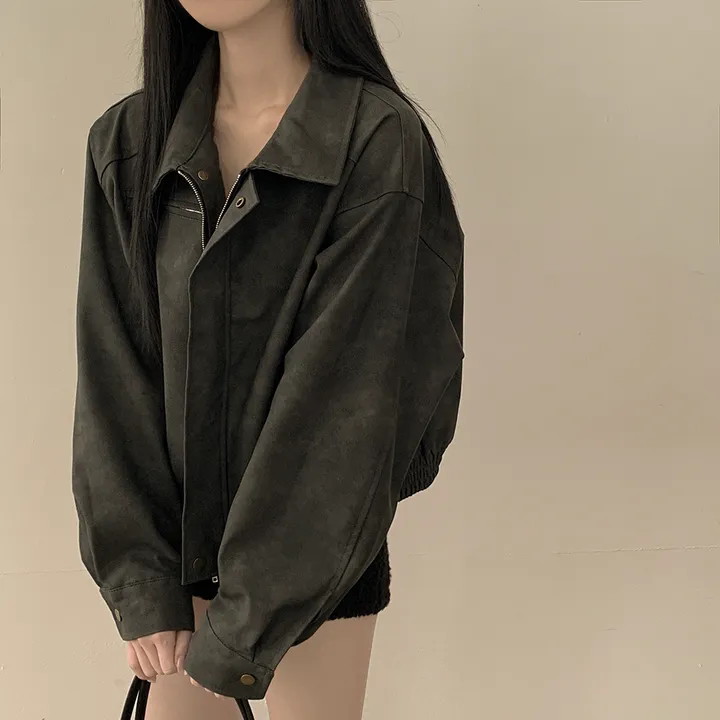 [고퀄!/빈티지레더✨] 매트 무광 오버핏 가죽 스웨이드st 자켓 점퍼 상세 이미지 24
